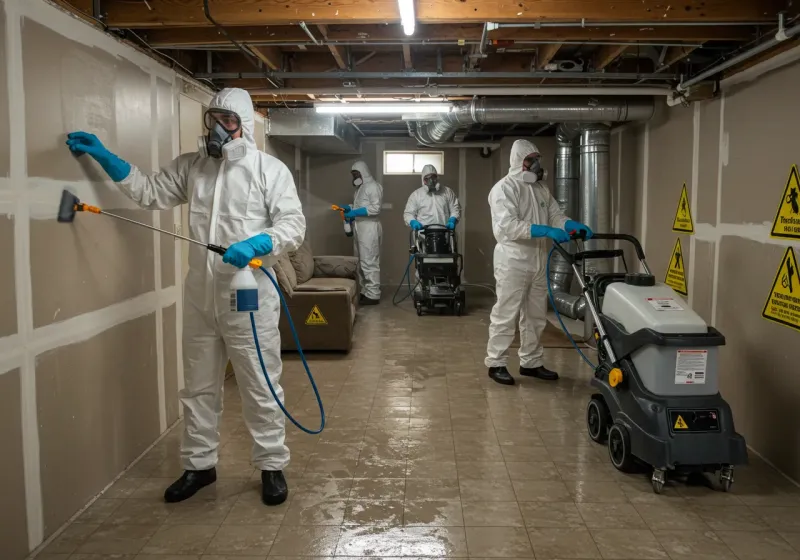 Basement Moisture Removal and Structural Drying process in Skyline-Ganipa, NM